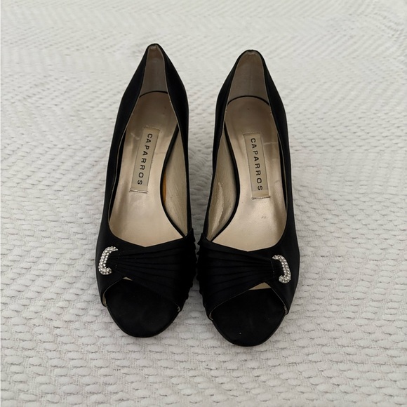 Caparros Black Peep Toe Pumps - Picture 2 of 4